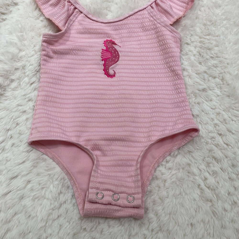 Pink Kids Bodysuit with Seahorse